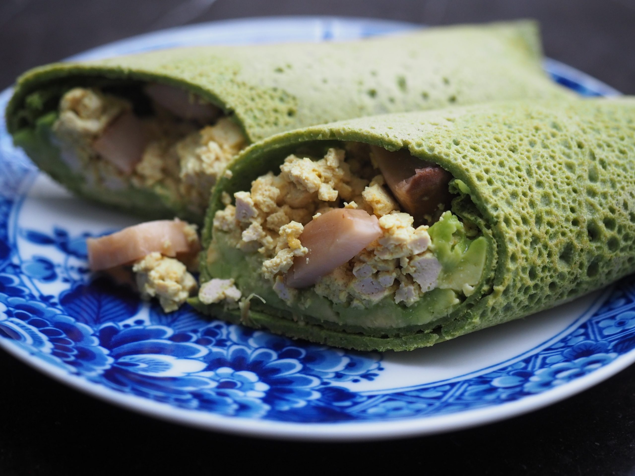 Green buckwheat crepes