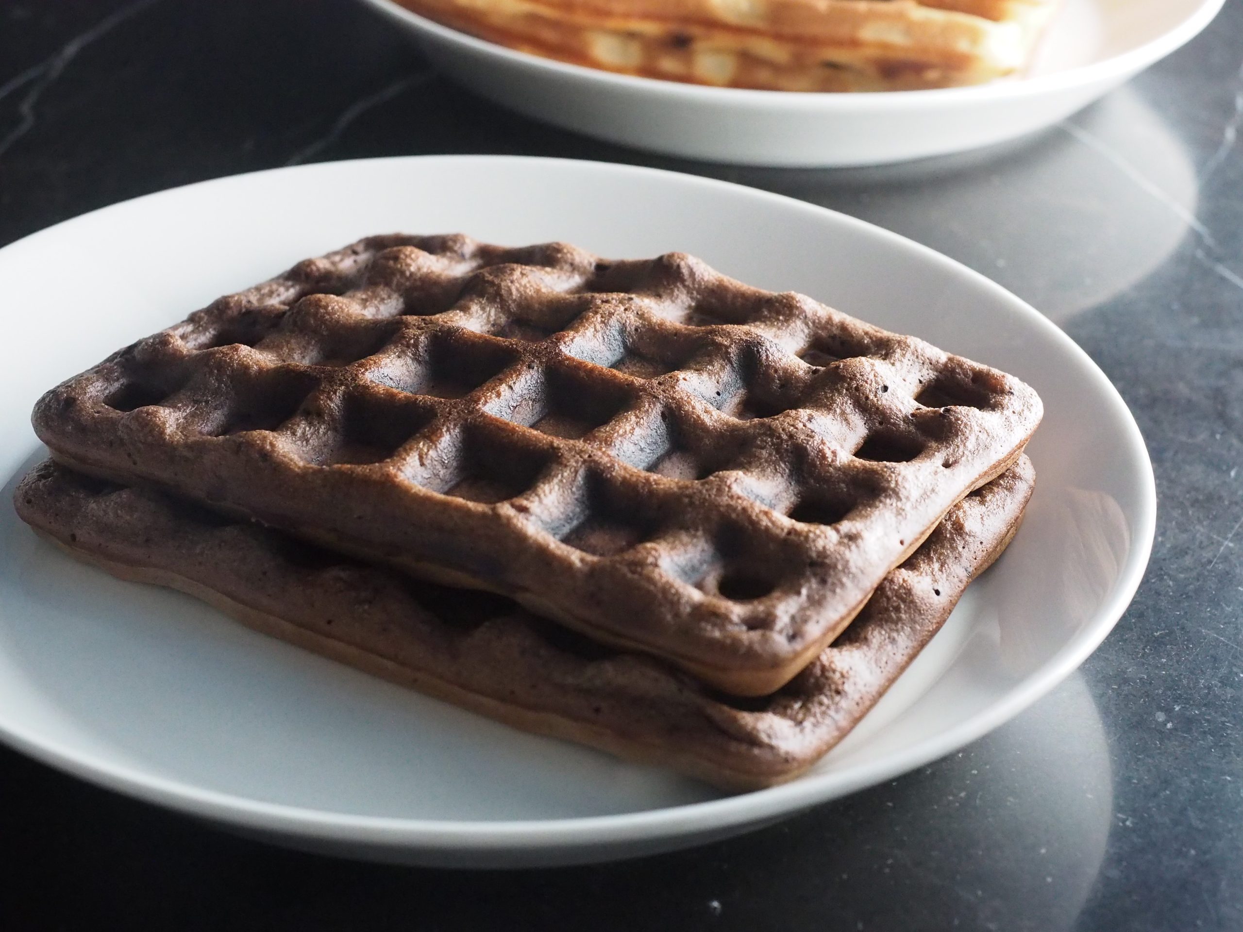 Belgian waffles with cocoa