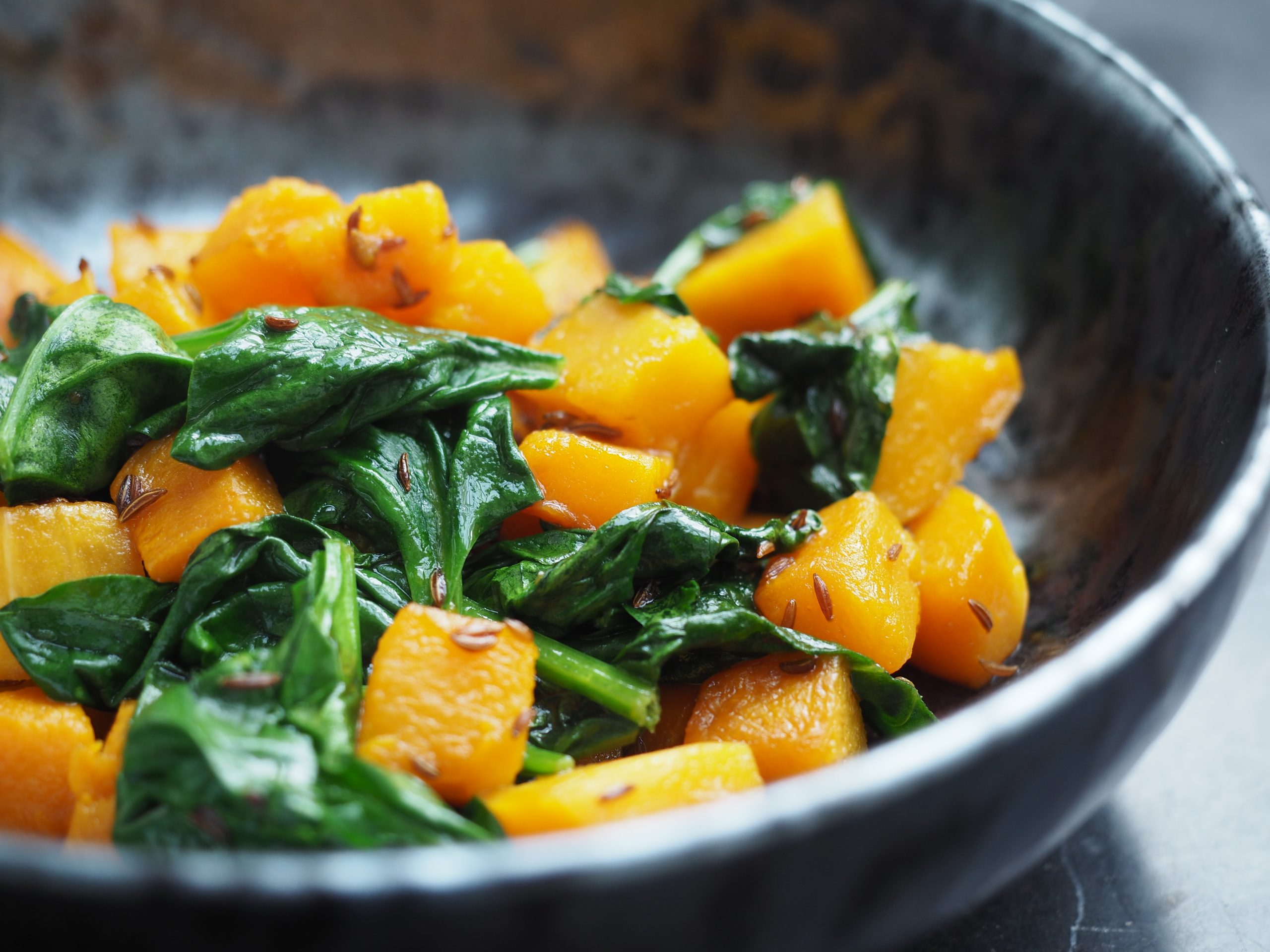 Melted Pumpkin with Spinach